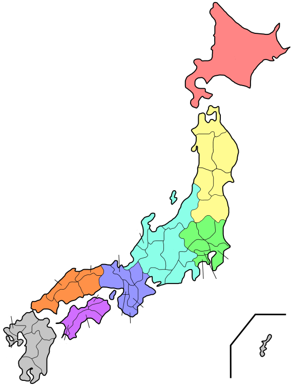 都道府県別の日本地図